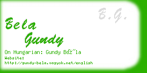 bela gundy business card